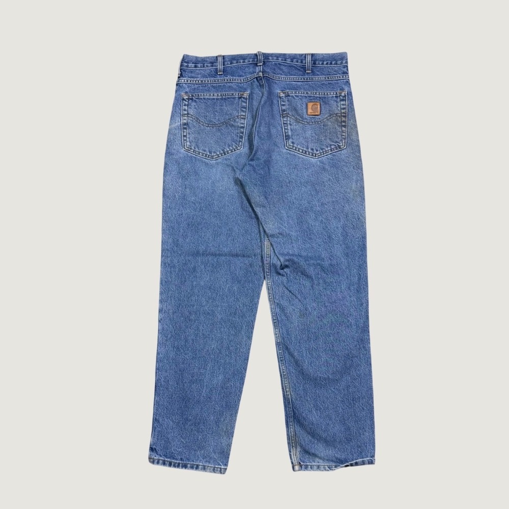 Carhartt Relaxed Fit Straight Leg Blue Denim Jeans Mens 35x29 Workwear